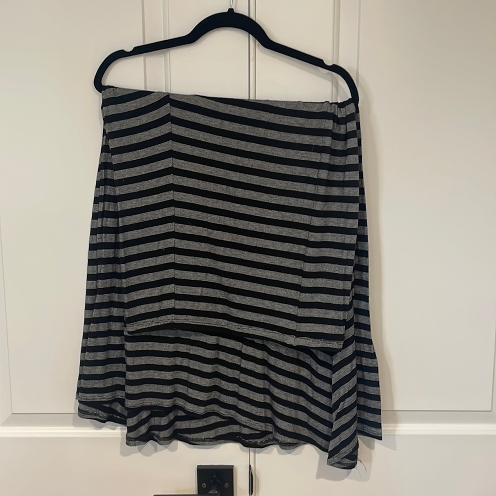 Eight sixty Maxi Skirt Black Gray Striped XL